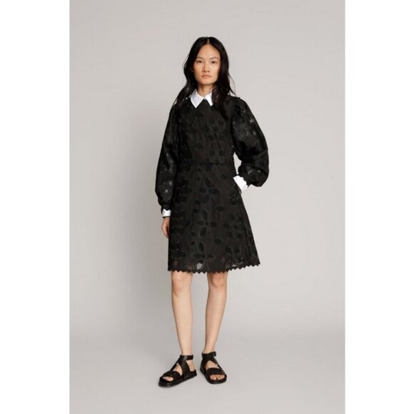 💕MUNTHE💕 Melinis Dress  ~ Black Floral Embroidered 36 EU NWT - Picture 7 of 16